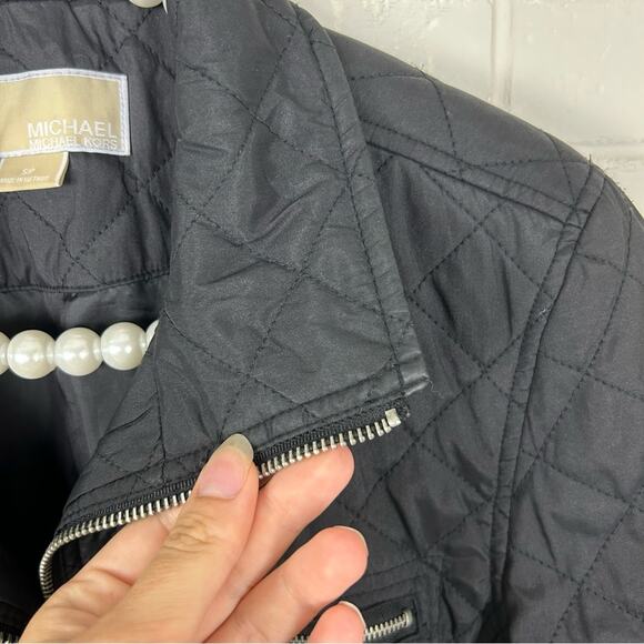 Michael Michael Kors Black Quilted Zip Front Puffer Jacket Size S - Picture 9 of 9